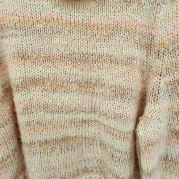 New Womens Peach Pink Striped  Long‎ Sleeve Cropped Sweater Review Measurements - Picture 4 of 12